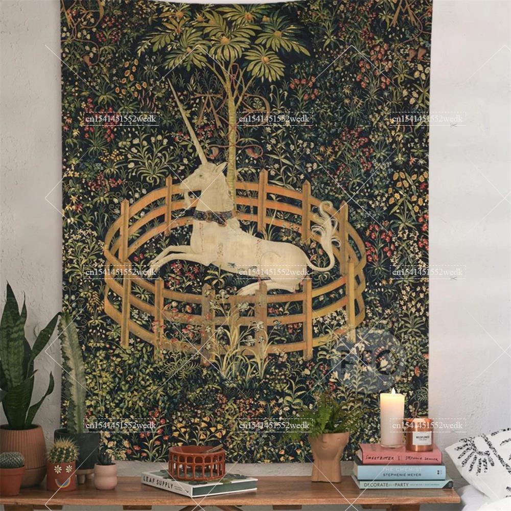 Mat Pilates Yoga - The Unicorn In Captivity Wall Tapestry