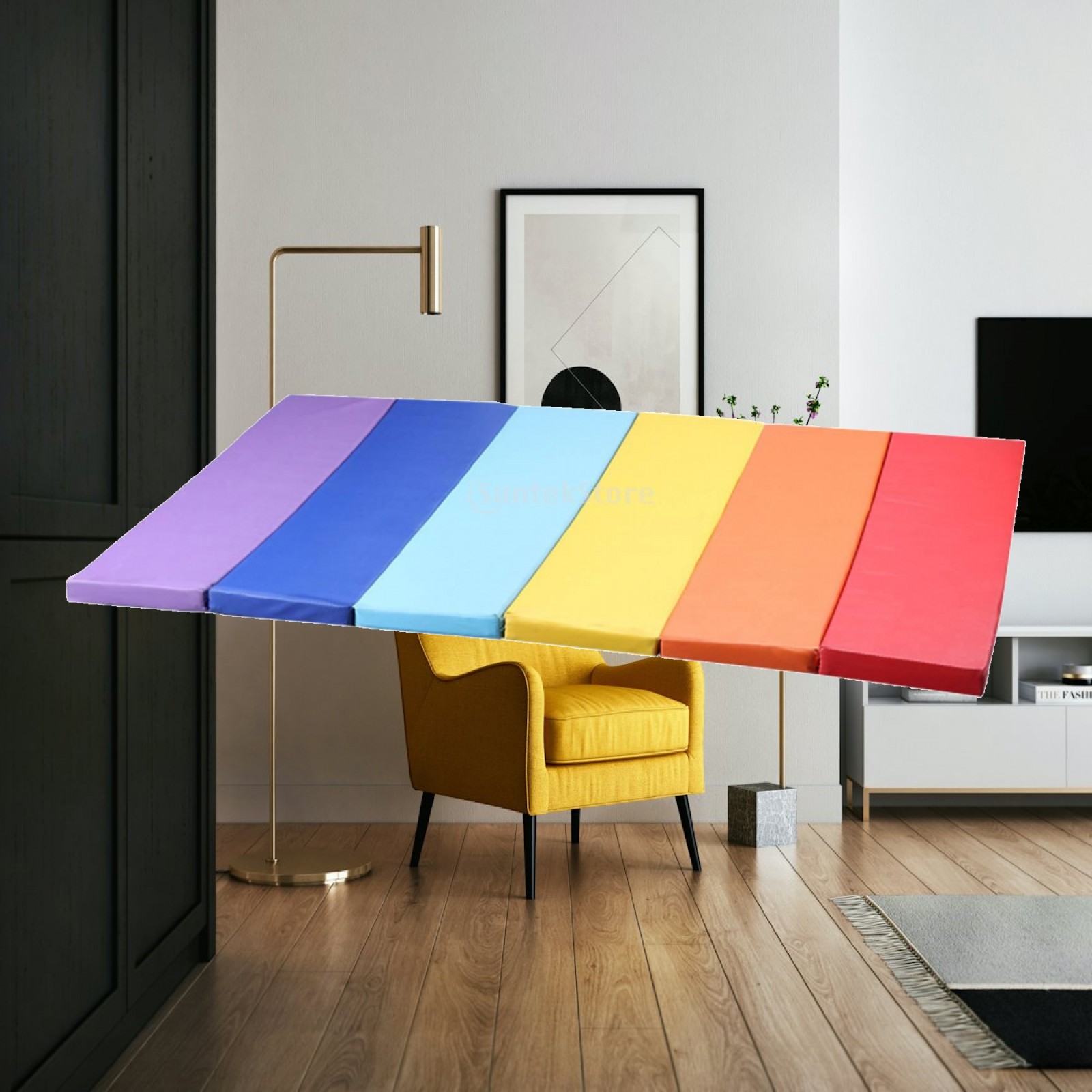 Pilates Yoga Mat Thickness - Foldable Gymnastics Mat with Handles for