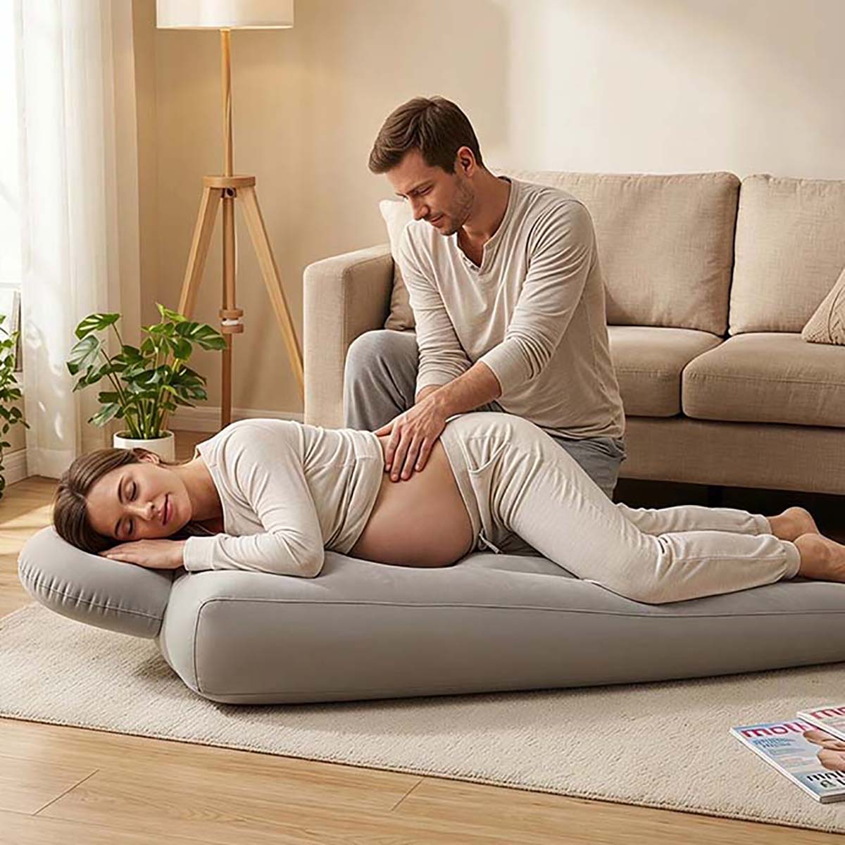 Mat Pilates Yoga - Inflatable Pregnancy Pillow Yoga Mat For