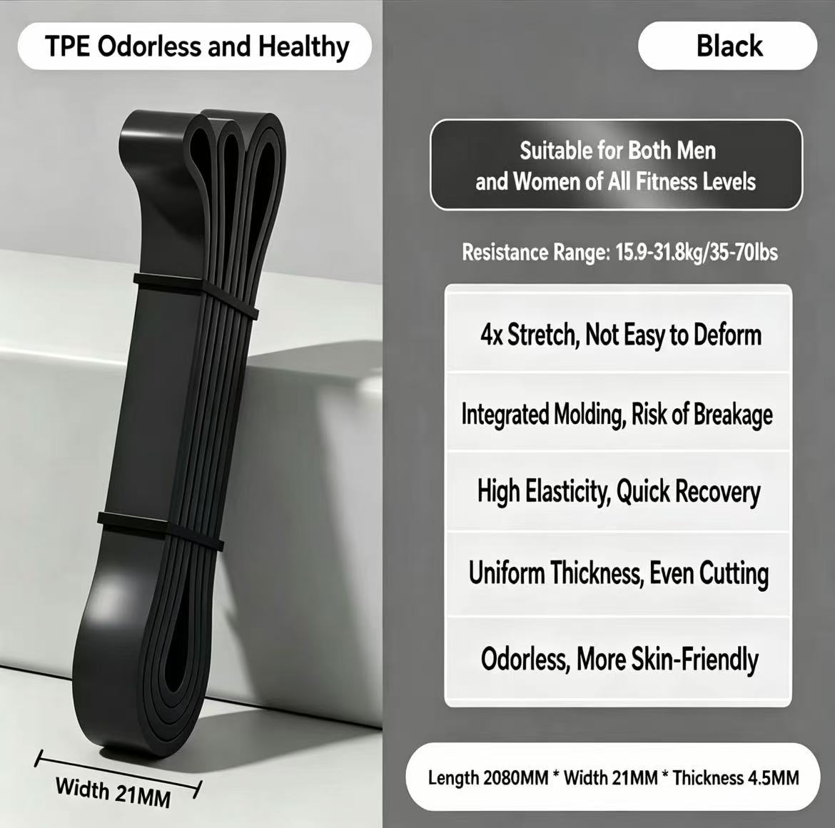 TPE Resistance Bands 6 Levels  - Difference Pilates And Yoga recension och pris