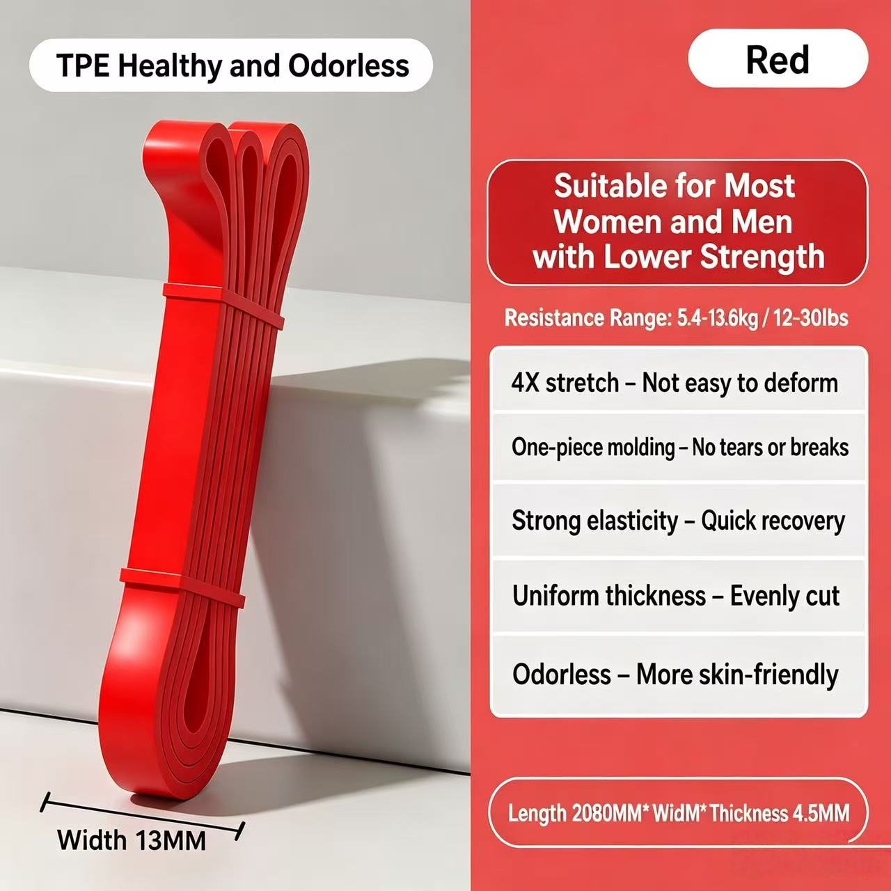 TPE Resistance Bands 6 Levels  - Difference Pilates And Yoga recension och pris