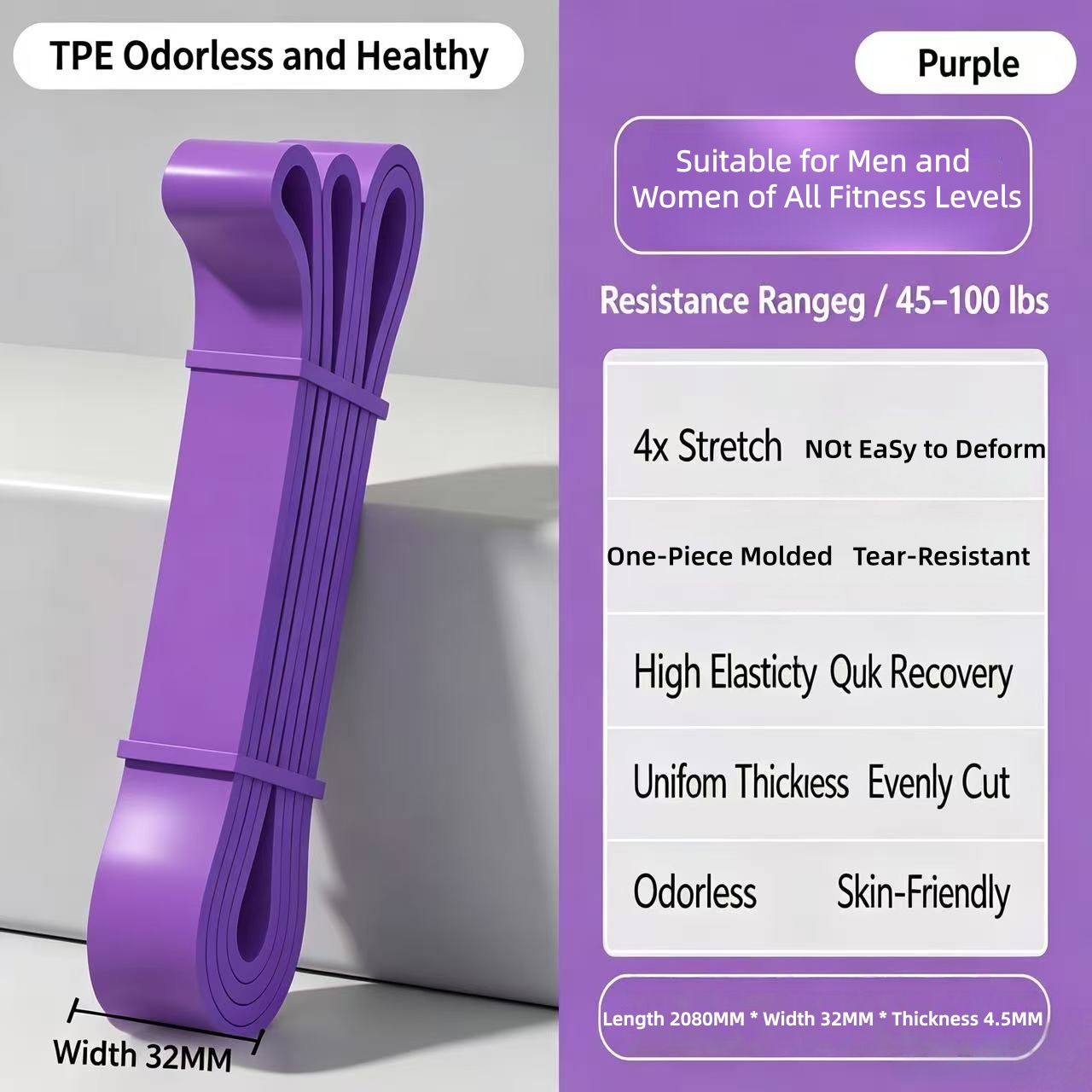 TPE Resistance Bands 6 Levels  - Difference Pilates And Yoga recension och pris