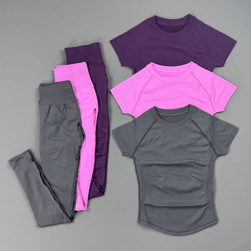 2Piece Gym Set Women Raglan Sh - Pilates Yoga Legging recension och pris