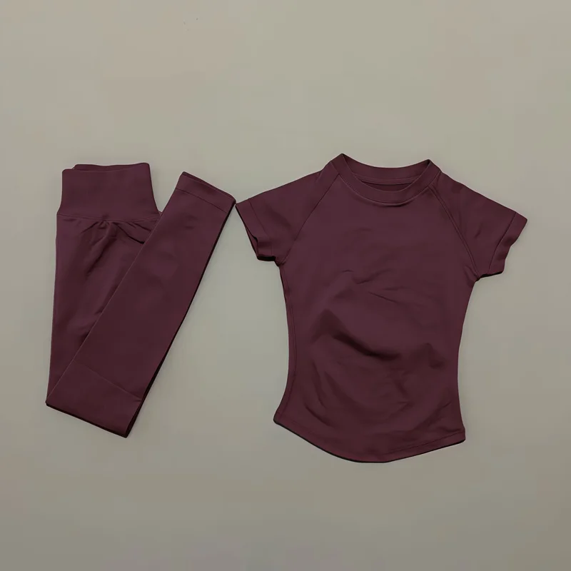 2Piece Gym Set Women Raglan Sh - Pilates Yoga Legging recension och pris